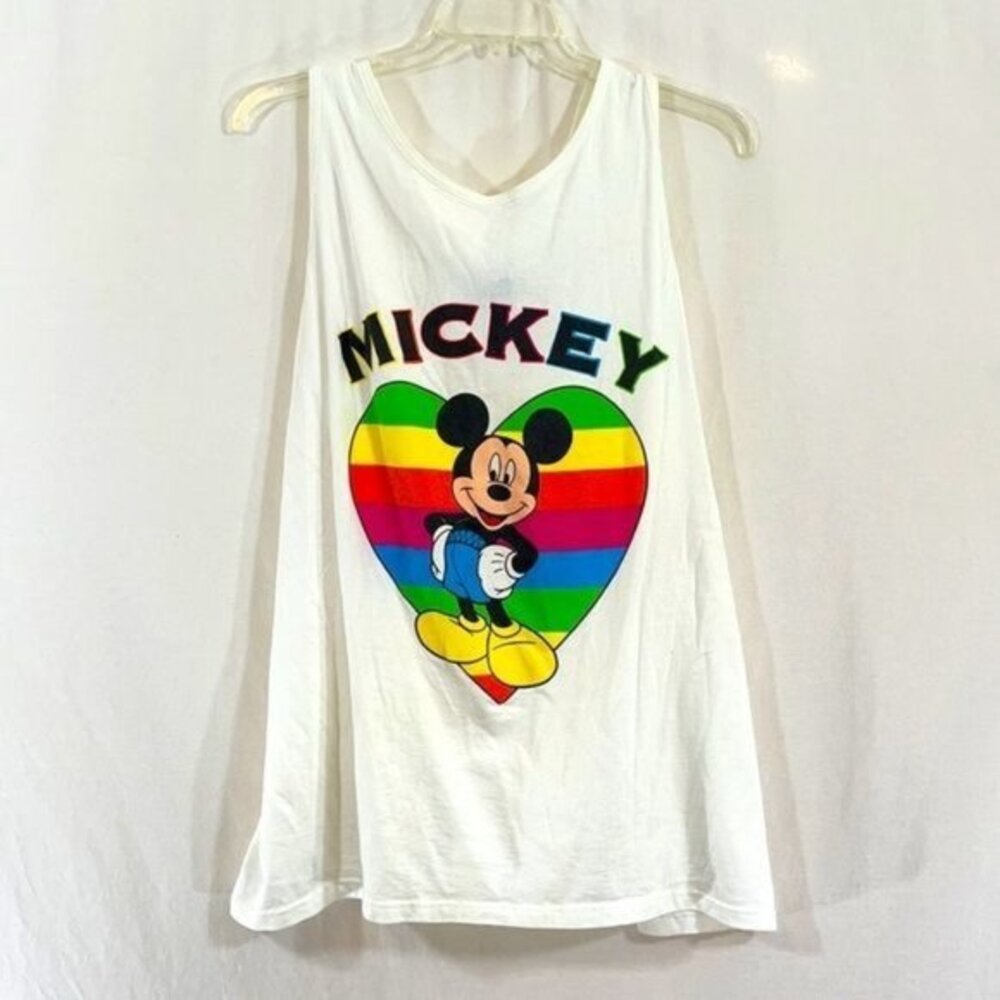 MICKEY MOUSE Rainbow Heart Vintage Tank (ONE SIZE)